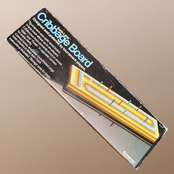 Vintage 1983 Pressman Sure Lane Cribbage Board Solid Hardwood Tournment Style - Picture 2 of 7